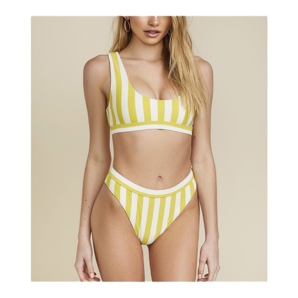 Dippin Daisy's Seamless Bikini Set - Citrine Stripes NWT